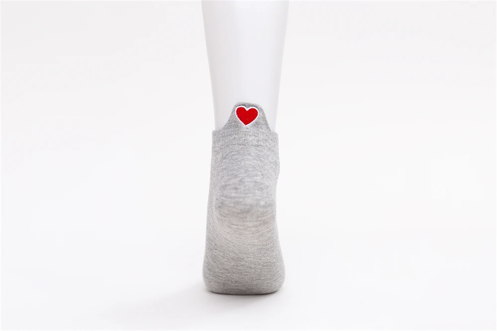 Neue frauen Sommer Frühling Cartoon Baumwolle Lustige Stickerei Rote Herz Socken Nette Mädchen Bunte Kurze Knöchel Sokken Dropship – Detail 27