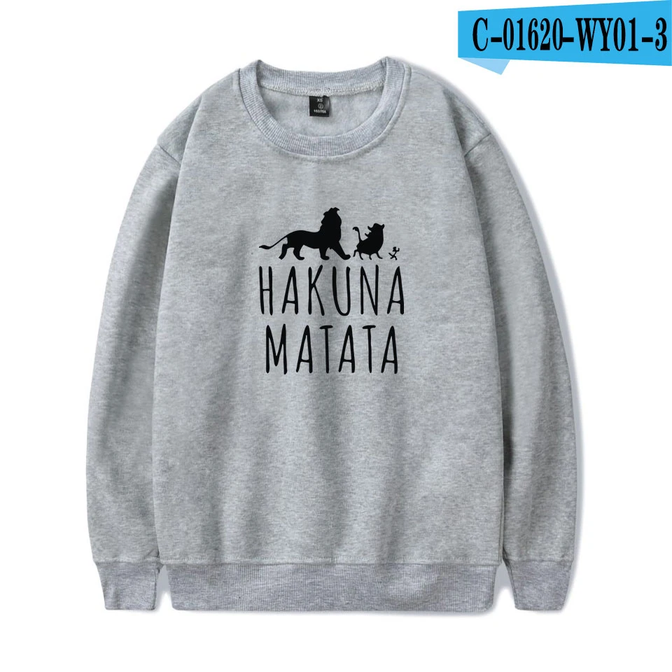 grey The Lion King Hakuna Matata мужские хлопчатобумажные толстовки модная толстовка с длинными рукавами новая горячая Harajuku уличная - Цвет: grey
