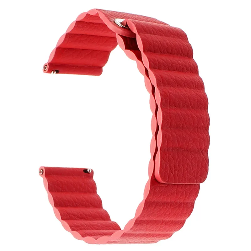 20/22 мм Натуральная кожа ремешок для часов Магнитная застежка ремешок для samsung Шестерни S2/S3 спортивные Galaxy Watch 42/46 мм длина браслета - Цвет ремешка: Красный