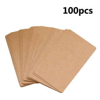 

100Pcs Vintage Blank White & Brown Kraft Card Paper Message Card Cards Note Memo Pad