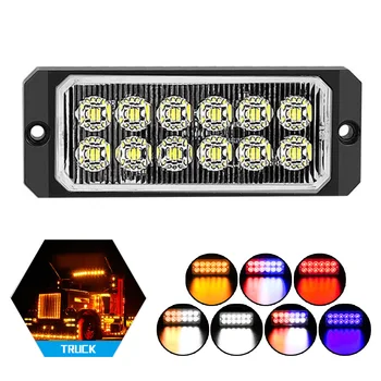 

DC 12V-24V 36W 12 LED Truck Strobe Flashing Light Alarm Lamp Boat Universal