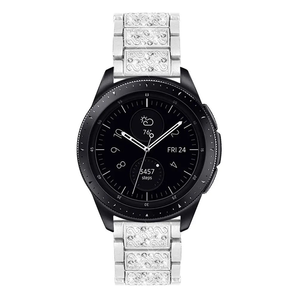 Ремешок для наручных часов для samsung Galaxy Watch 46 мм 42 мм активный Нержавеющая сталь часы с яркими украшениями bling ремень для huawei часы GT 2 Замена поясная сумка