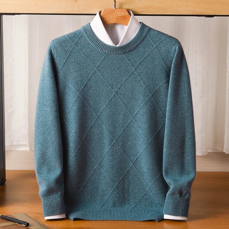 

Mens Sweater Winter Clothes The New Fashion All Wool Round Neck Hedging Loose Young Business