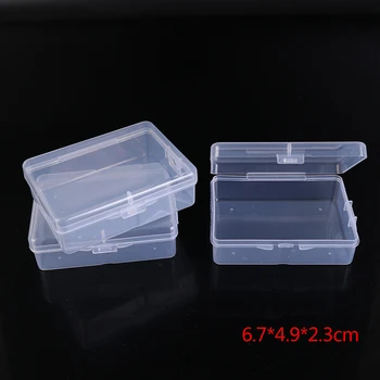 

10Pcs Clear Storage Box Rectangle Plastic Earplugs Bead Jewelry Case Container