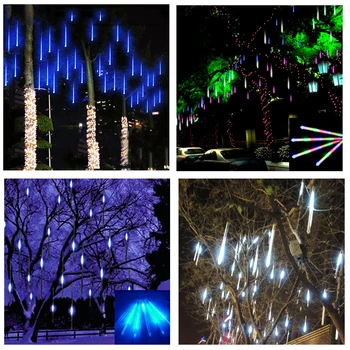 

50cm 8 Tube LED String Lights Waterproof Holiday Meteor Shower Rain For Indoor Outdoor Gardens Xmas Christimas Party Decor Tree
