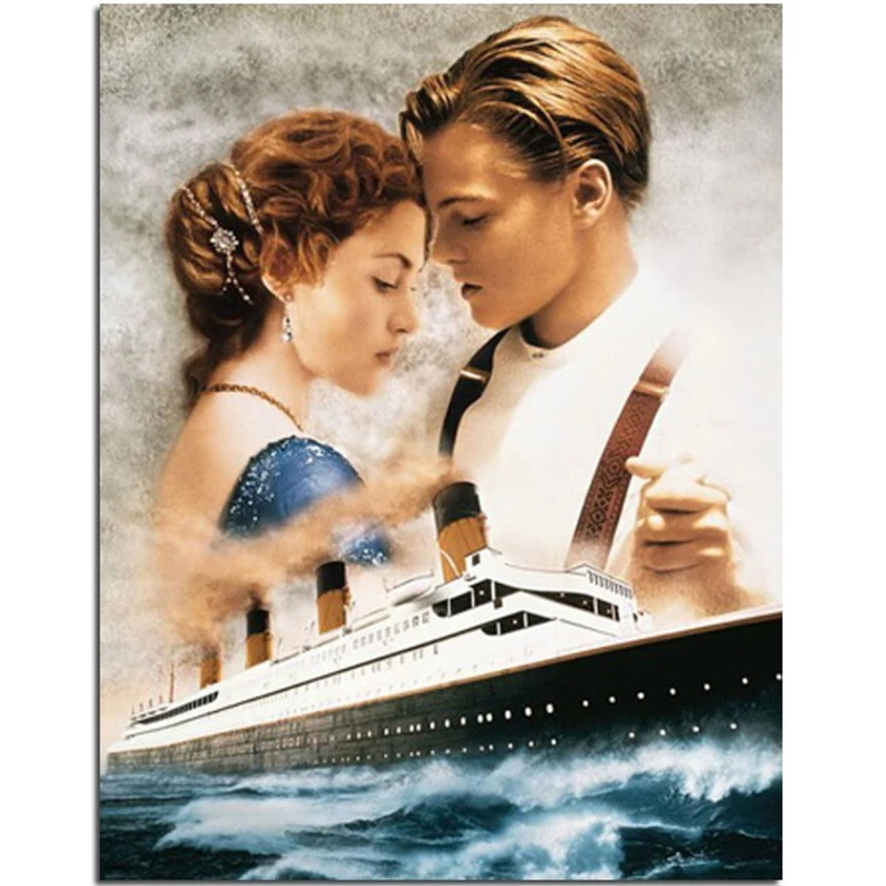 Diy Diamond Paintings Pattern Beadwork Titanic movie poster Jack and Rose Pictures Needlework Mosaic Craft | Дом и сад