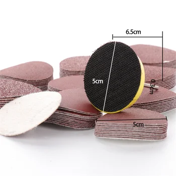 

100Pcs 50mm Polishing Disc 3mm Round Shank Sanding Disc with 40-100 Grit Sandpaper new