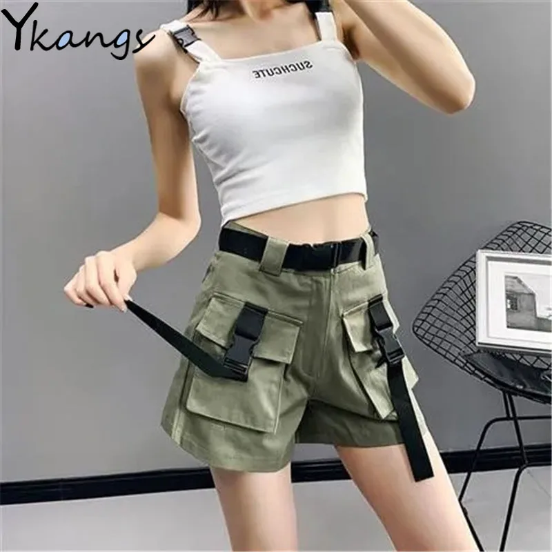 High Waist Cargo Shorts Women Baggy 