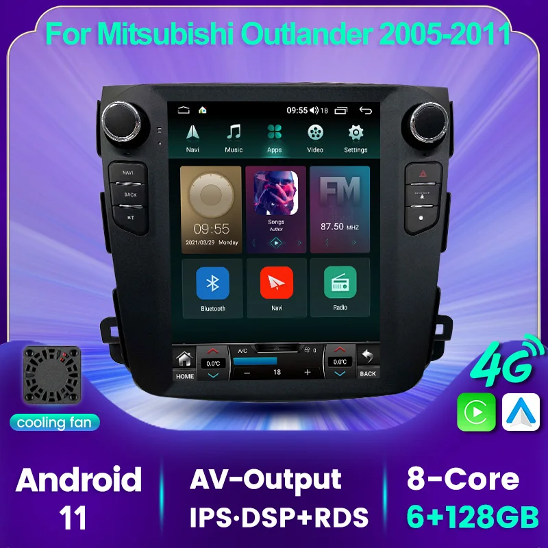 Android 11 IPS DSP For Mitsubishi Outlander 2 Citroen C-Crosser Peugeot 4007 Car Radio Player Navigation No 2din din | Автомобили и