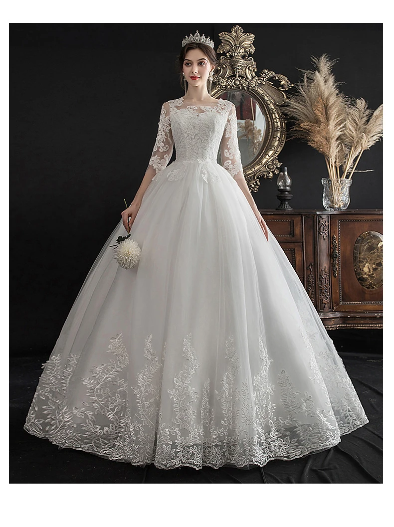 2025 Chinese Wedding Dress With Long Cap Lace Wedding Gown With