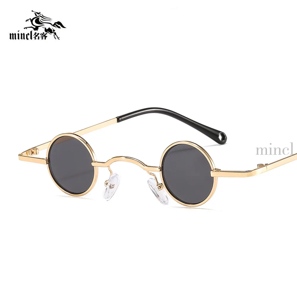 Small Size Round Sunglasses Men Cool Hip Hop Retro Punk Sun Glasses Metal Frame Fashion Women Eyewear Mirror UV400 with Box NX