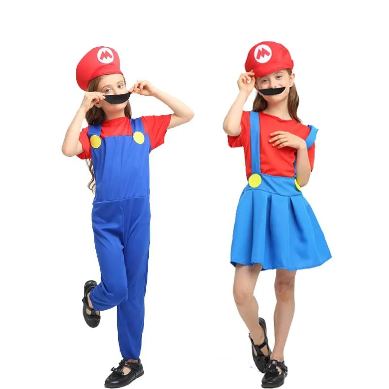 Костюмы для косплея «Super Mario Bros» для взрослых, Детские вечерние костюмы на Хэллоуин, костюмы «Fantasia», «Mario» и «LUIGI», рождественские подарки, Cos