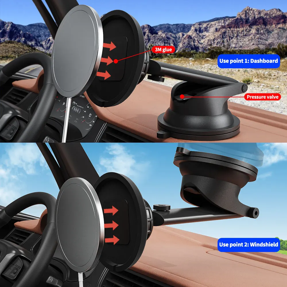 iphone holder for tripod Từ Tính Giá Đỡ Kẹp Dây Sạc Điện Thoại Cho iPhone 12 Thu Hút Bảng Điều Khiển Xe Ốp Cho Sạc Giá Đỡ Điện Thoại Ô Tô wireless charging stand for iphone and apple watch