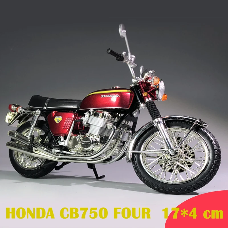 1:12 HONDA CB750 четыре классических красных мотоцикла Уличный автомобиль литый под