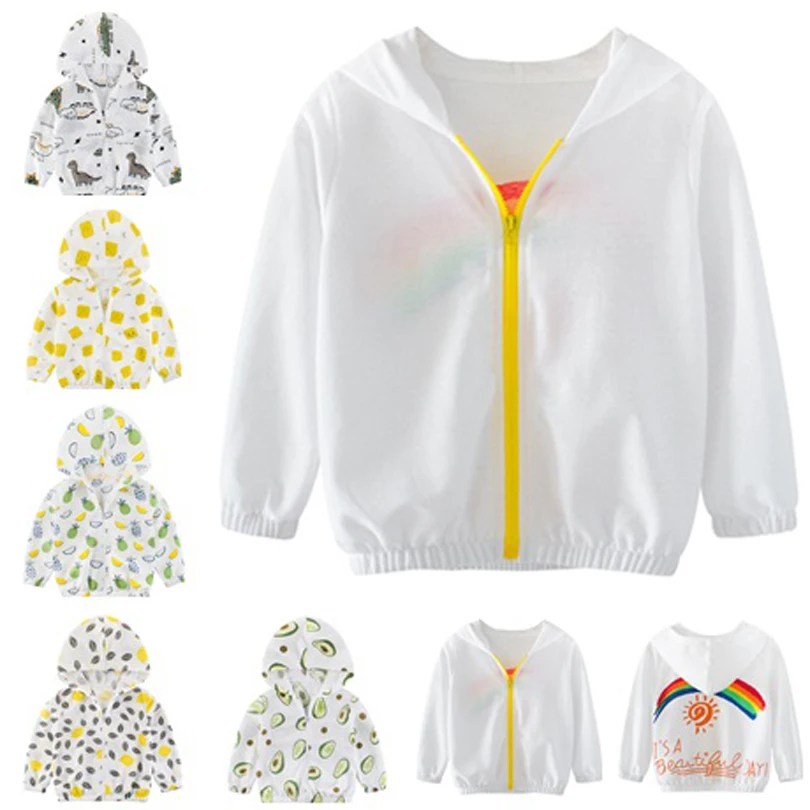 

2019 Children's Hooded Sun Protection Clothing Summer Autumn Baby Boys Girls Travel Thin Sunscreen Coat Kid Beach Jacket Outwear