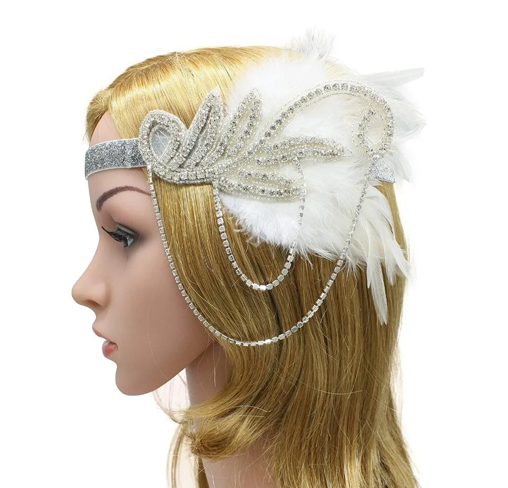 Silver 20s Headpiece Vintage 1920s Headband Flapper Great Gatsby (25)