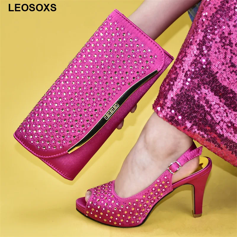 

High Quality African Wedding Shoe Italian Shoes with Matching Bags Latest Design Italian Matching Shoe and Bag Set for Wedding