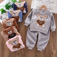 Nouveau hiver bébé filles garçons Homewear ensembles automne mode flanelle polaire vêtements enfants dessin animé ours vêtements de nuit enfants pyjamas 1
