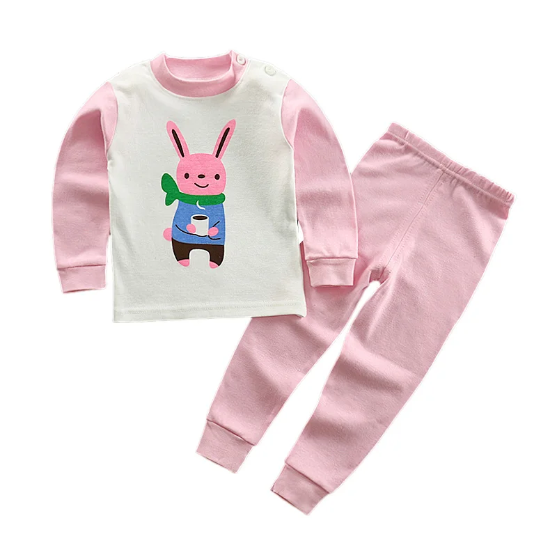 

Spring Autumn Baby Kids Boys Girls Long Sleeve Cartoon Printed Pajamas Sets Cute Cotton Comfortable Blouse Tops+Trousers Pajamas