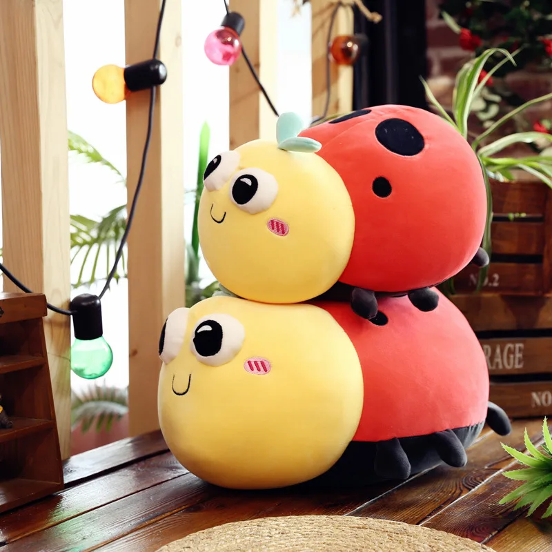 

New Style Cute Beetle Papa Worm Adorable Ladybug Doll Pillow Cushion Plush Toys Crane Machine Doll