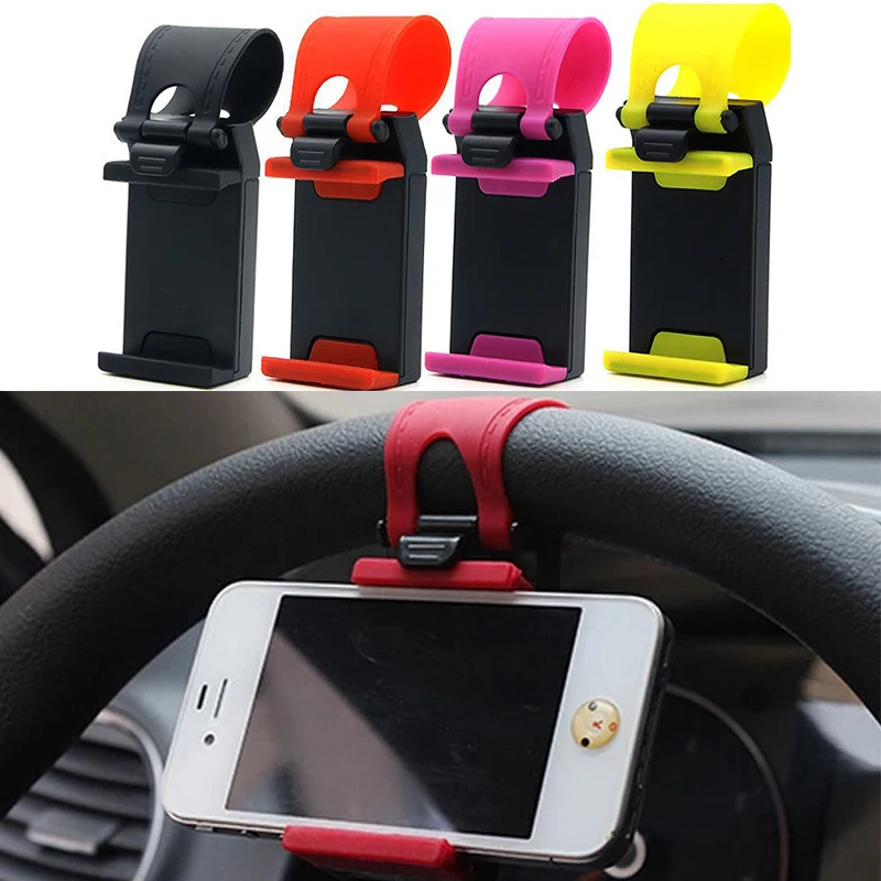 Universal Car Phone Holder Car Steering Wheel Phone Clip Mount Holder for iPhone 11 Pro Max Auto Camera GPS Stand for Samsung