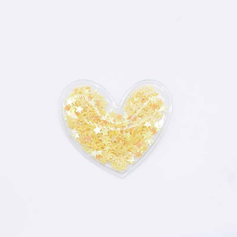 60 шт. 50*45 мм прозрачные пластиковые нашивки в виде сердца для DIY головные уборы заколки для волос аксессуары для декора H05 - Цвет: Yellow