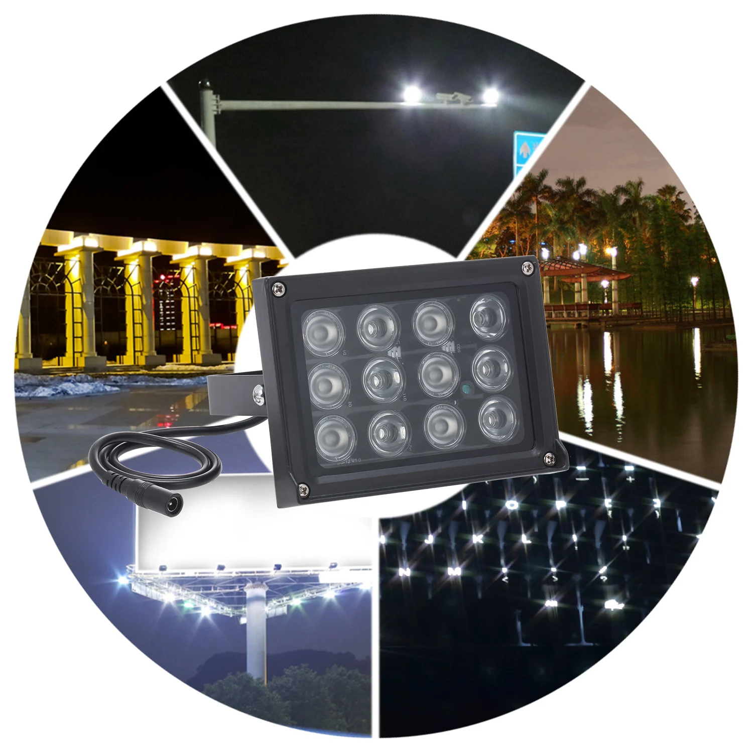 12 светодиодный осветитель светильник PTZ IP CCTV 50 м ИК инфракрасный Ночное видение