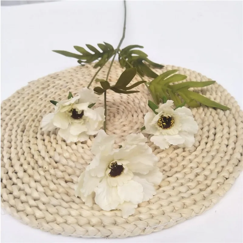 10Pcs Fake Short Stem Hibiscus 26.77" Length Simulation Hibiscuses Flowers for Wedding Home Decorative Artificial Flo