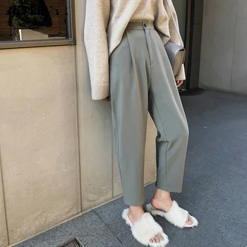 

TOTOB Plus Size High Waist Button Suit Pants Women Casual Loose Harem Pants 2020 Spring Female Trousers Pantalon Mujer