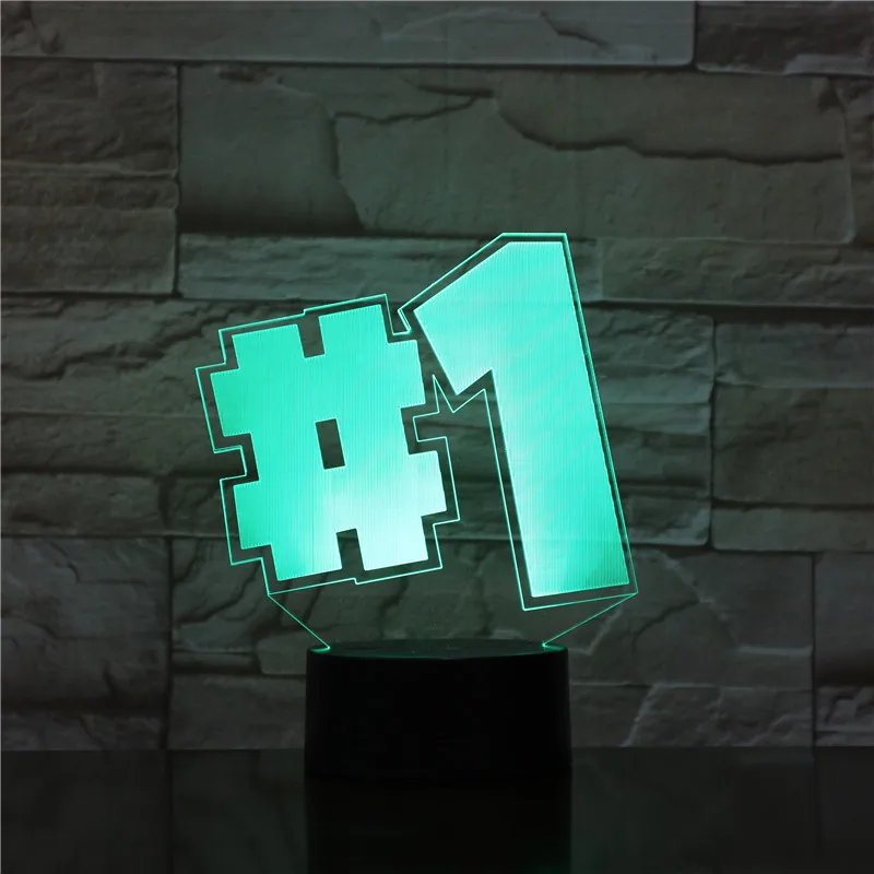 

3D New Style #1 Desgin Lamp 7 Color Led Night Lamps Led USB Table Lampar Lampe Bedroom Office Decoration Light -0659