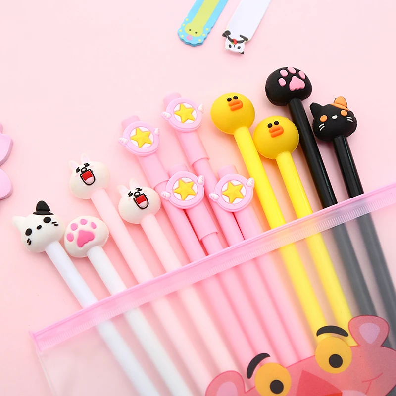 12 шт./компл.; красивый комплект одежды гелевая ручка Kawaii Унесенные призраками с изображением черного кота, офисные школьные Чехол для мобильного телефона в стиле "Bts аксессуар стационарный вещь Материал Карандаш Чехол сумка - Цвет: 20