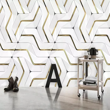 

Custom Mural Wallpaper Modern Abstract Geometric Metal Pattern Murals Living Room Bedroom Background Wall Decor Papel De Parede