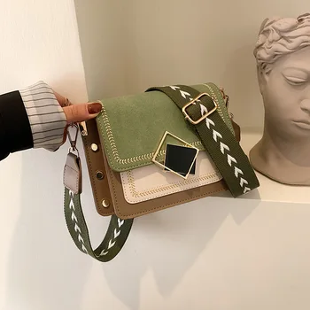 

Bags for women Women's bags Wide Shoulder Strap Bag Women's Bag 2019 Fashion Contrast Color Shoulder Messenger Bag Square Bag