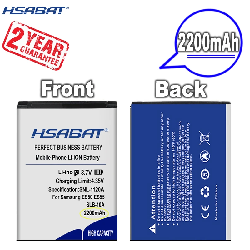 Аккумулятор HSABAT 2200 мА · ч SLB-10A для Samsung PL50 PL60 PL65 P800 SL820 WB150F WB250F WB350F WB750 WB800F WB500 |