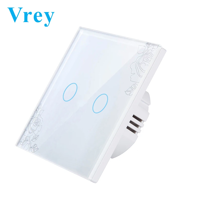 VR-TS-02 Lace Vrey ЕС стандартный сенсорный выключатель, прерыватель сенсорный выключатель, 1 банда 1 способ, AC110-220V выключатель света, настенный сенсорный выключатель - Цвет: VR-TS-02 Lace