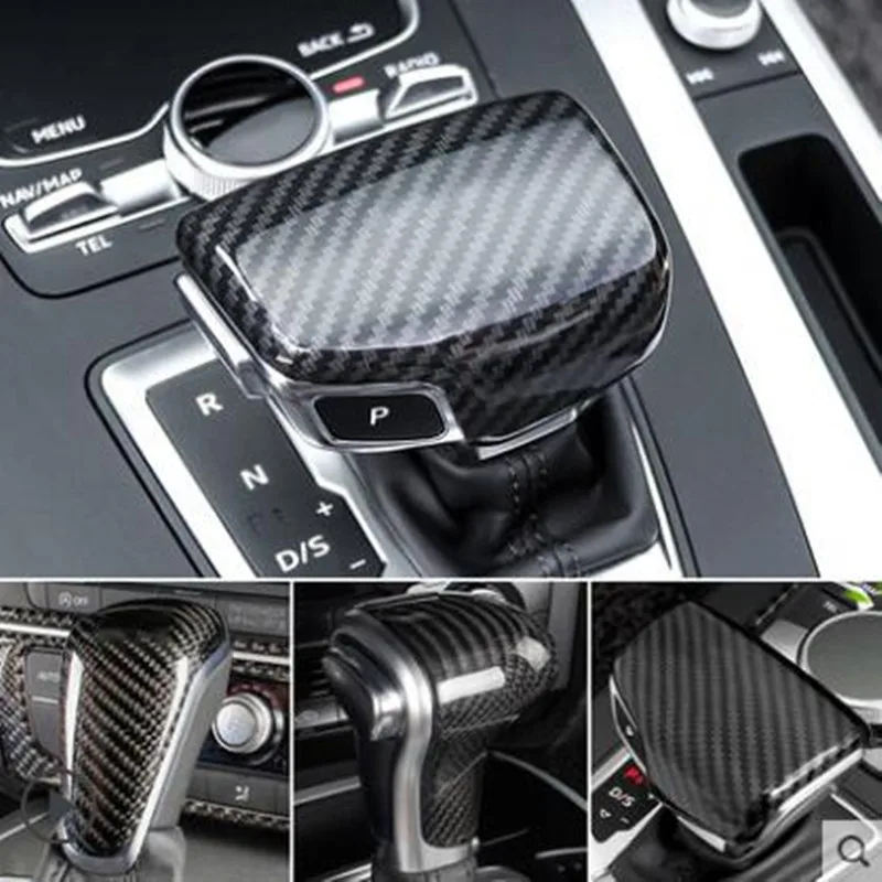 ABS Carbon Fiber Style For AUDI Q5 Q7 A6 A4 B7 A5 A7 A4L A6L Q5L S6 S7 Car Speed Gear Shift Head Cover Trim Protection Sticker | Автомобили