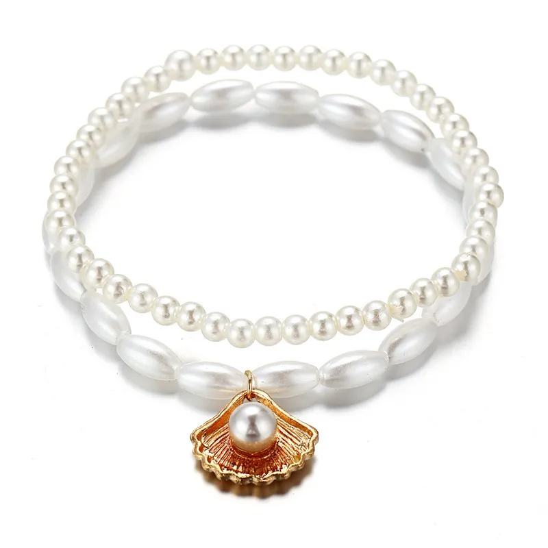 Bracelet on the leg female Anklets Set for Women Imitation Pearl Shell Beads Ankle Bracelets on foot Female Beach Foot Jewelry Bracelet on the leg female Anklets Set for Women Imitation Pearl Shell Beads Ankle Bracelets on foot Female Beach Foot Jewelry