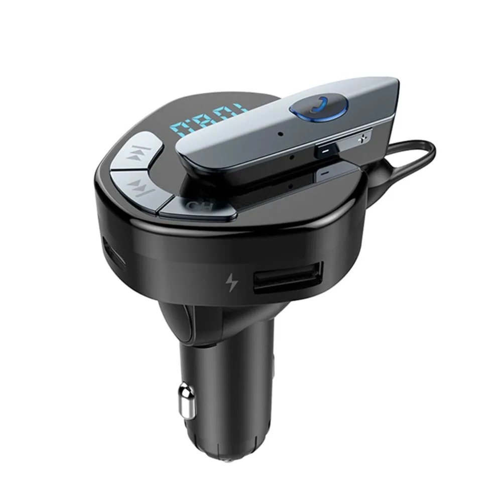 Беспроводная 5,0 версия с USB 3.1A выход автомобиля MP3 вызов музыкальный плейер в машине многофункциональное автомобильное зарядное устройство музыкальный плеер