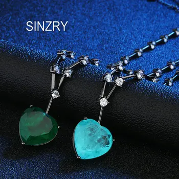 

SINZRY new black gun plated cubic zirconia heart pendant vintage necklaces fashion jewelry accessory