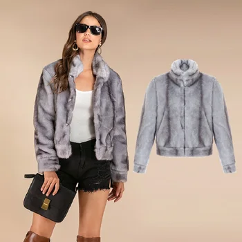 

Faux Fur Womens Tops Coats and Jackets Warm Winter 2019 Festival Luxury Fluffy Cardigan Overalls Plus Size Furry Femme Clothing