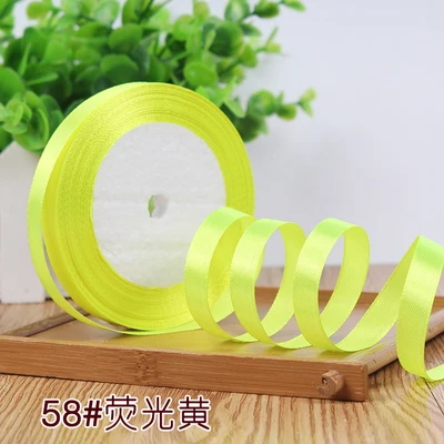 58bright yellow Атласная лента корсажные ленты ручной работы DIY аксессуары для головных уборов Свадебная декоративная накидка подарок 40 мм 5 метров - Цвет: 58bright yellow