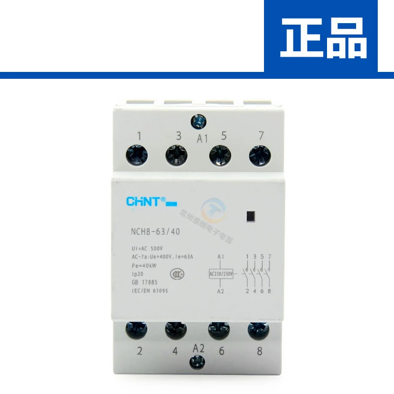 

CHINT Domйstica Pequeсa Monofбsica AC Contactor NCH8-63/40 220 V Tipo de Guнa Cuatro Normalmente Abierto 4 P 63A