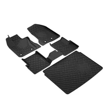 Черные коврики для пола, совместимые для- Jeep Renegade, передние и 2-е сиденья, всепогодный коврик для подкладки