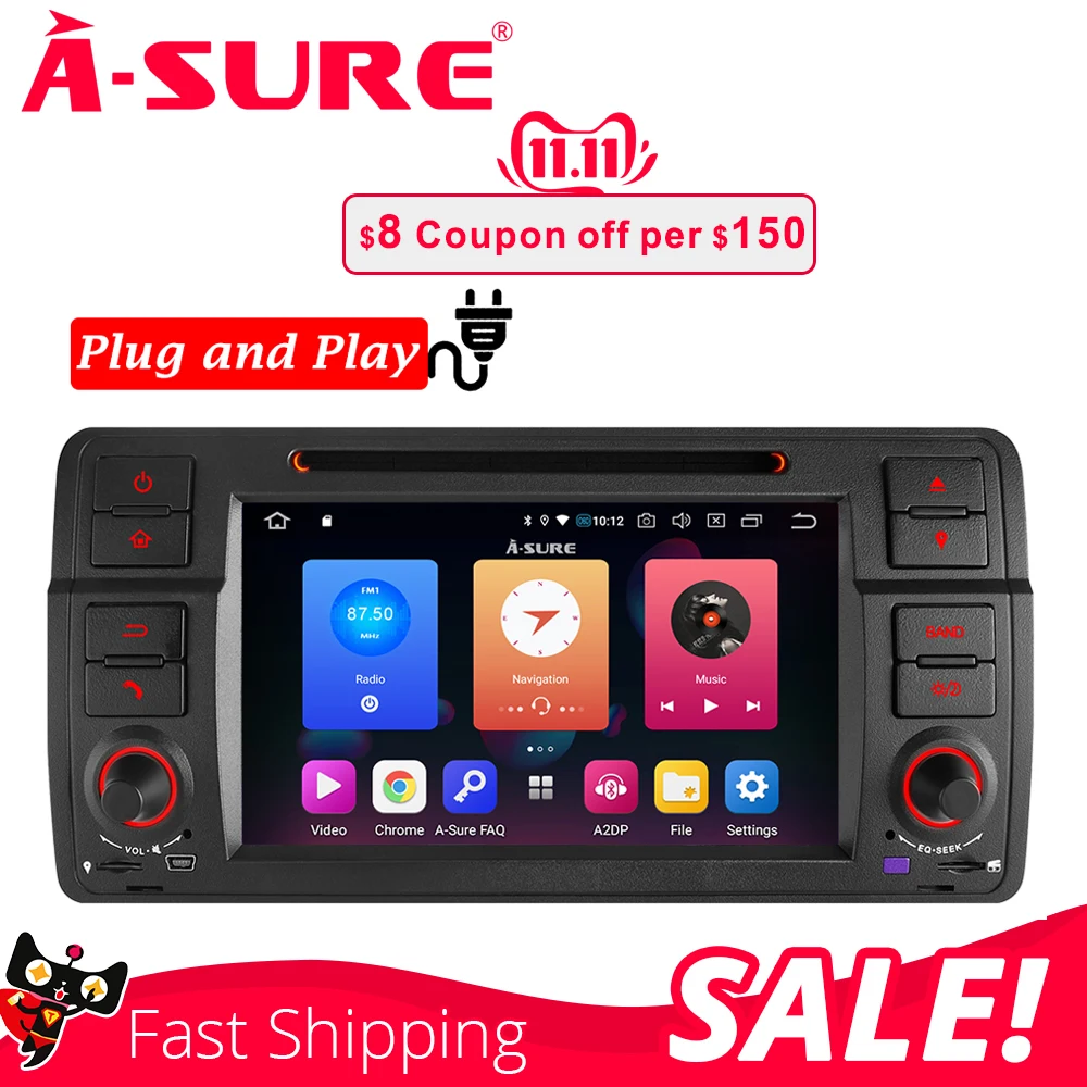 Discount A-Sure 7 Inch 2 Din Android 9.0 Car Auto Radio GPS DVD Player Sat Stereo Navigation For BMW E46 1998-2006 M3 DAB+ 32GB ROM 1 Discount A-Sure 7 Inch 2 Din Android 9.0 Car Auto Radio GPS DVD Player Sat Stereo Navigation For BMW E46 1998-2006 M3 DAB+ 32GB ROM 1