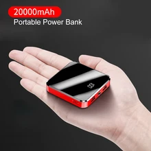 20000mAh Tragbare Power Bank Spiegel Bildschirm Led anzeige Power Für iPhone Xiaomi Samsung Telefon Externe Batterie Power Banken