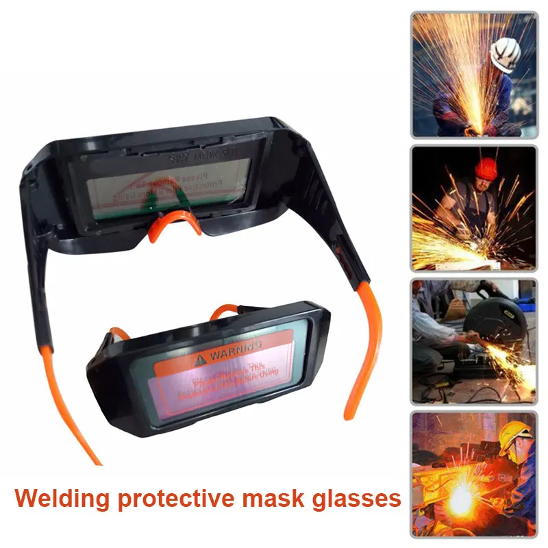 Eyes Goggle Solar Auto Darkening Anti-Scratch Welding Glasses Black Automatic Dimming Lens Powered Anti-Glare Durable