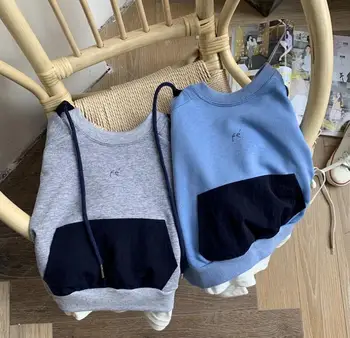 

2020 new girls boys patchwork t-shirt spring cotton fashion kids sweatshirt 3-8t HJ442