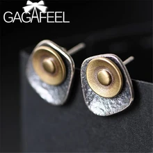 GAGAFEEL, 925 пробы, серебряные этнические серьги-гвоздики, серебряный лист, круглые Комбинированные Серьги, тайские серебряные женские ювелирные изделия