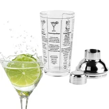 400 мл бутылка микс мастер стеклянная прозрачная шкала шейкер для коктейлей 304 нержавеющая сталь стекло барный шейкер инструменты