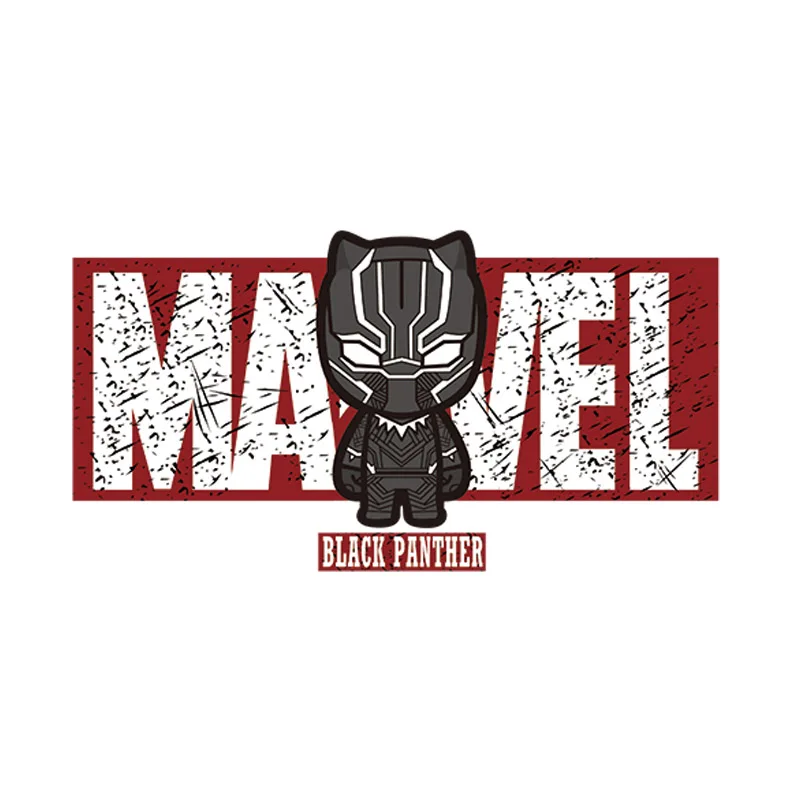 

1pcs Patches For Boys DIY Black Panther Iron On Thermal Stickers On Clothing Black Widow Heat Transfer Badges Parches For Kids